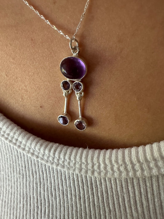 Amethyst Cascade Drop Necklace