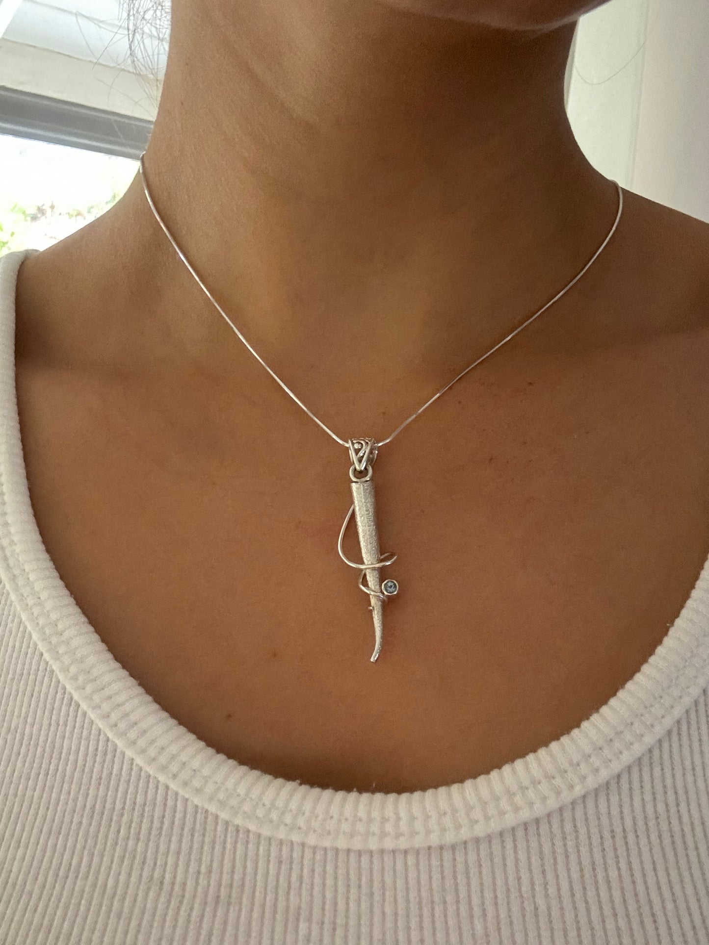 Blue Topaz Swirl Necklace