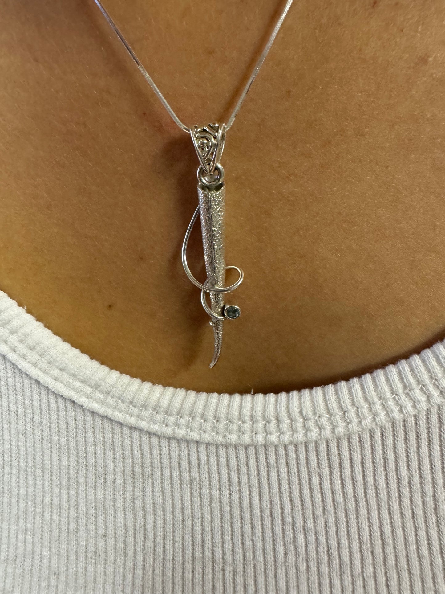 Blue Topaz Swirl Necklace