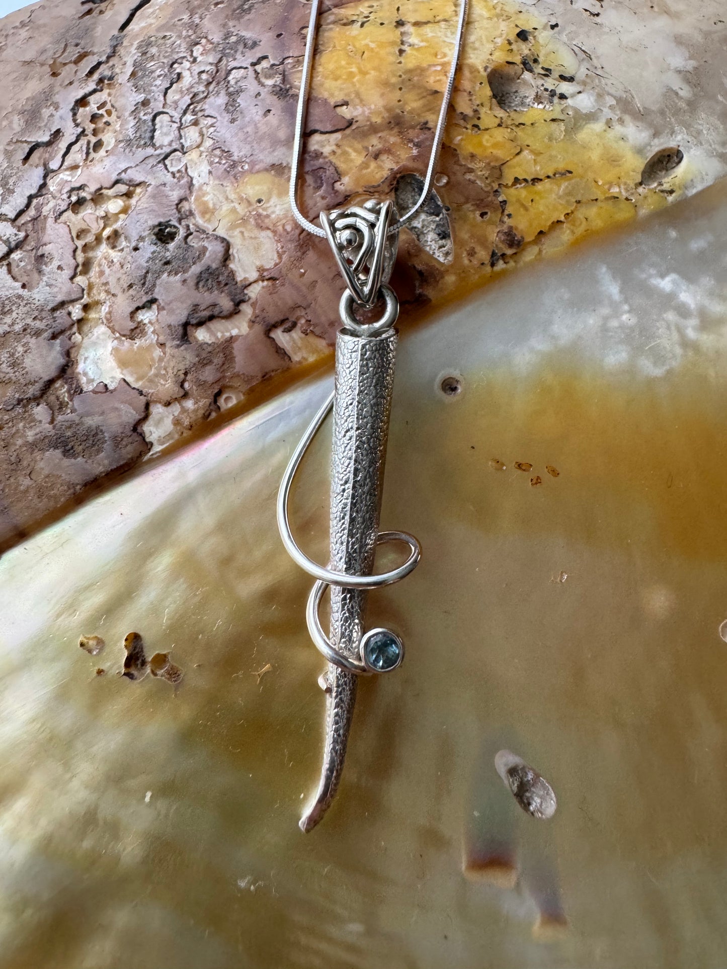 Blue Topaz Swirl Necklace