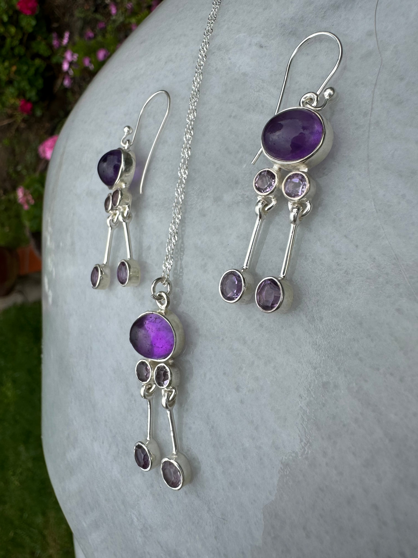 Amethyst Cascade Drop Earrings