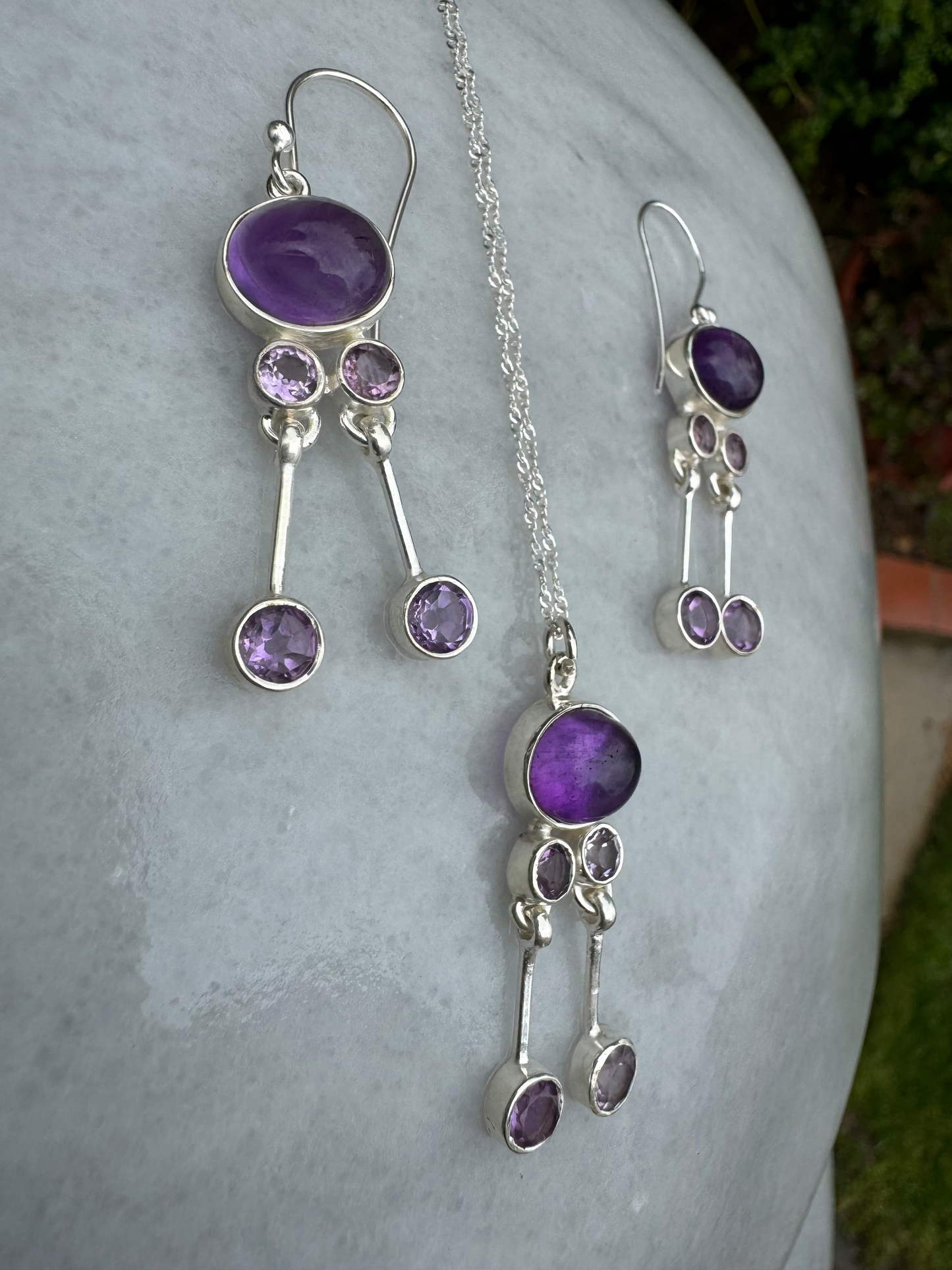 Amethyst Cascade Drop Earrings