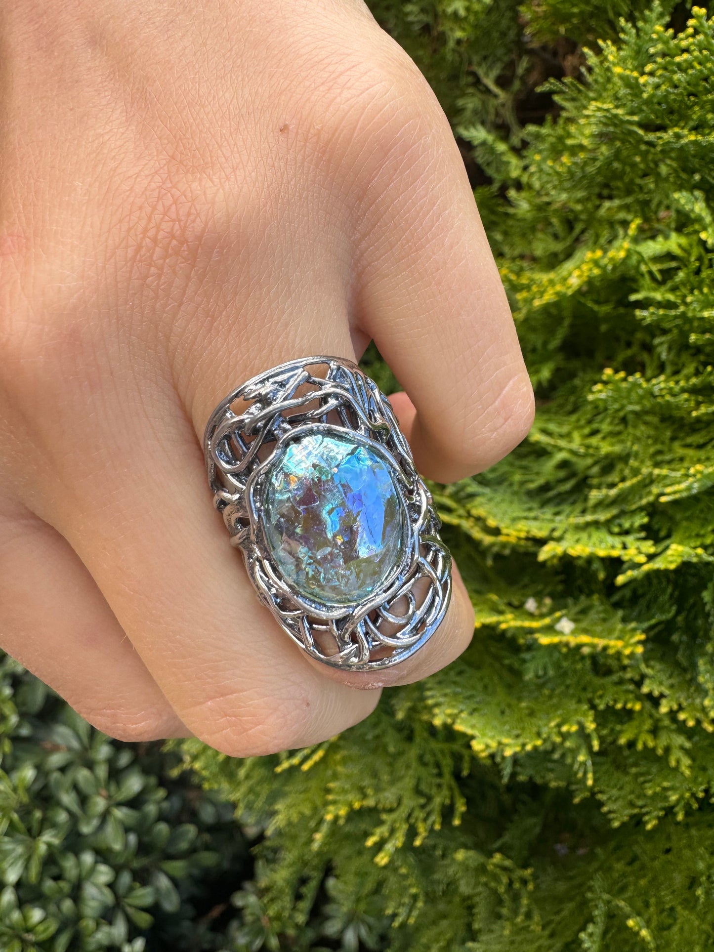 Bold Roman Glass Ring