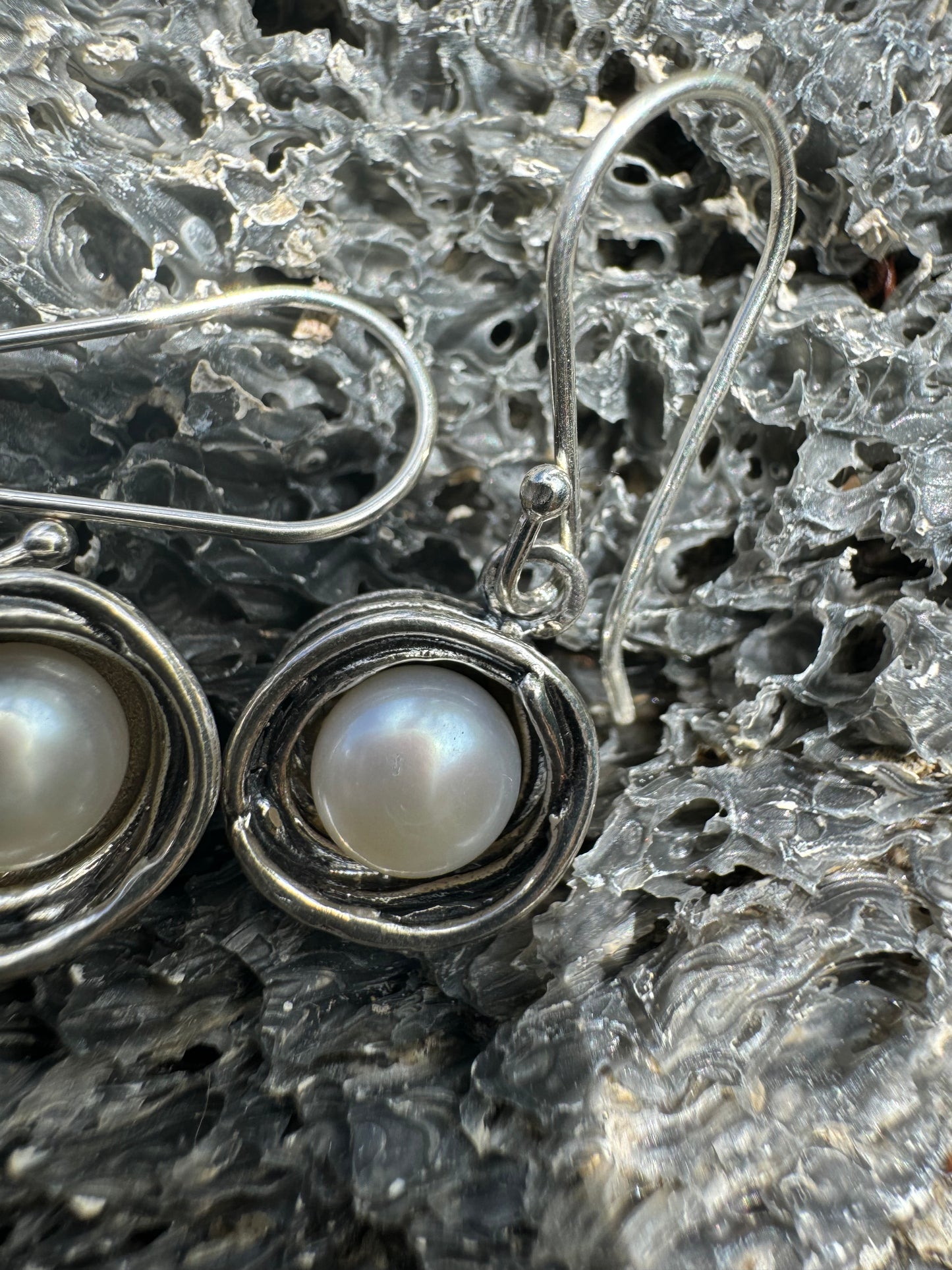 Pearl Basket Earrings
