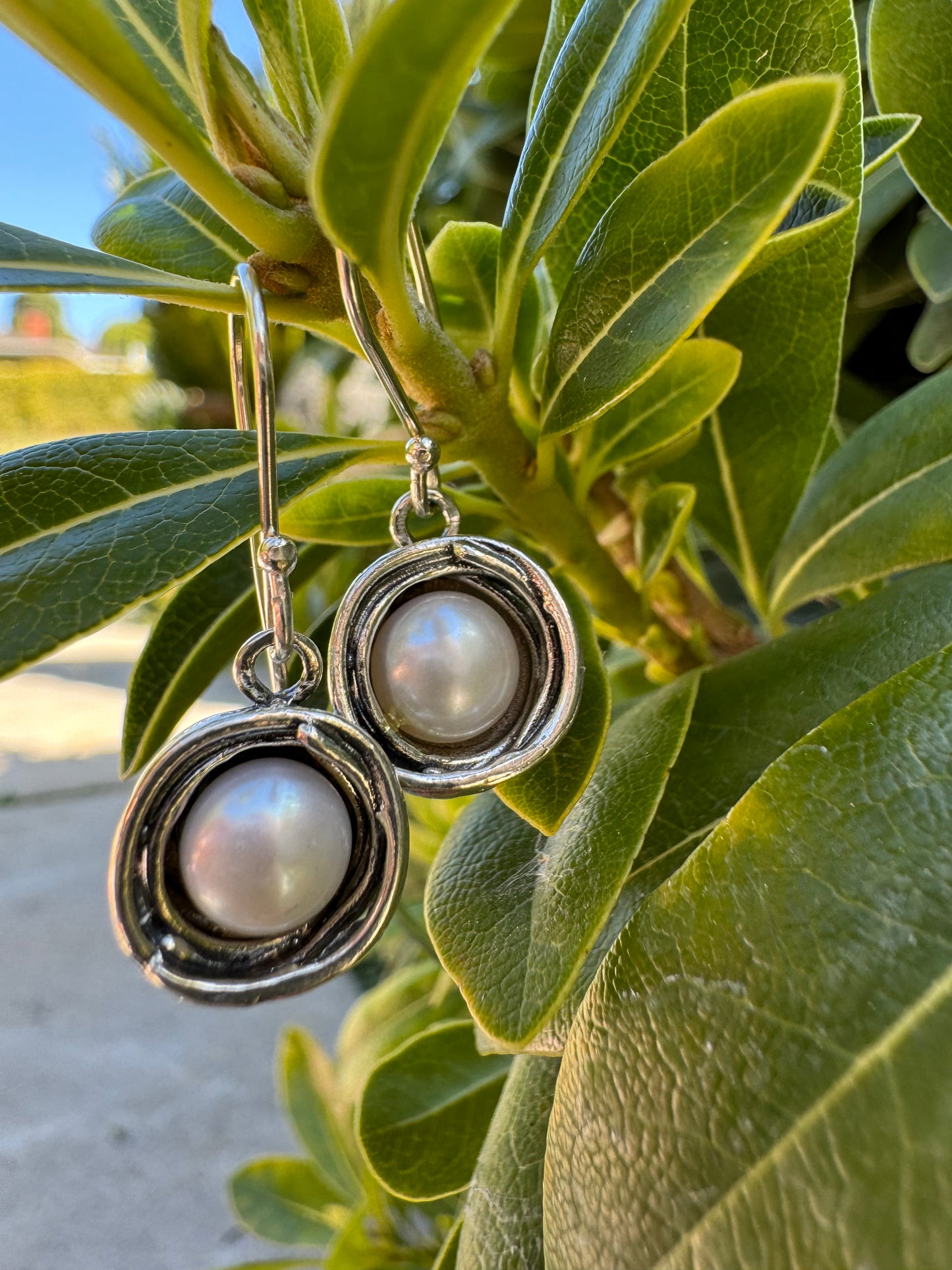 Pearl Basket Earrings