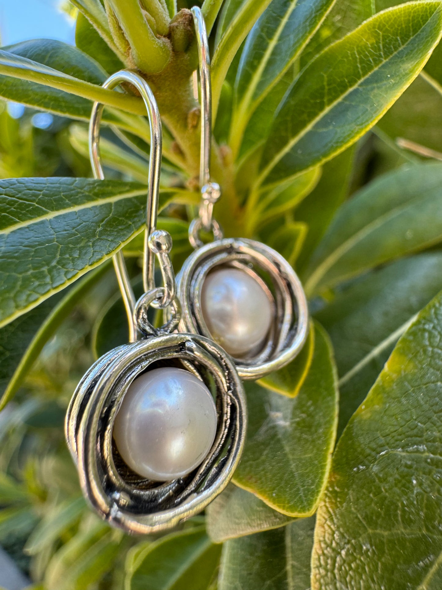 Pearl Basket Earrings