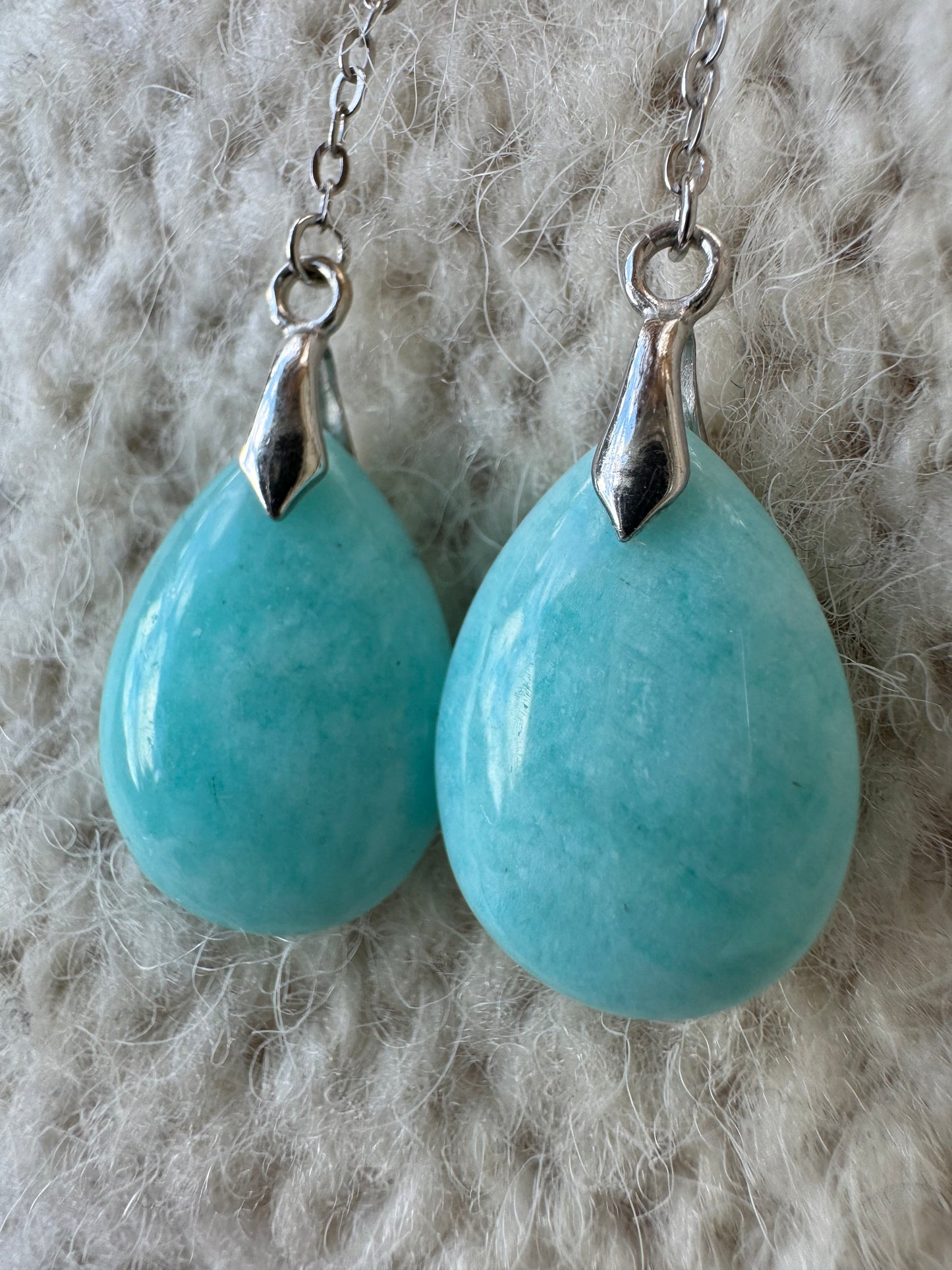 Peruvian Amazonite Teardrop Earrings