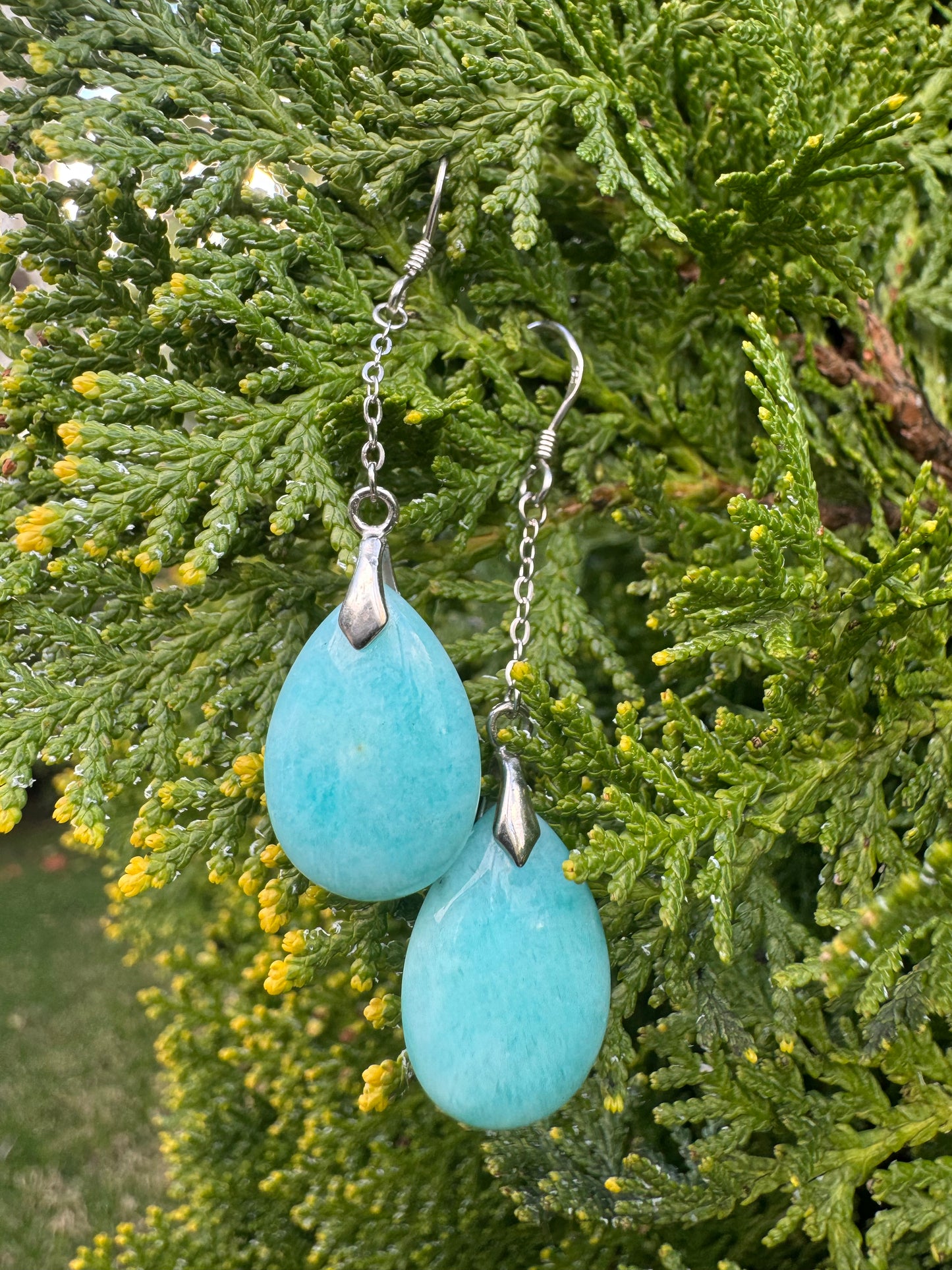 Peruvian Amazonite Teardrop Earrings