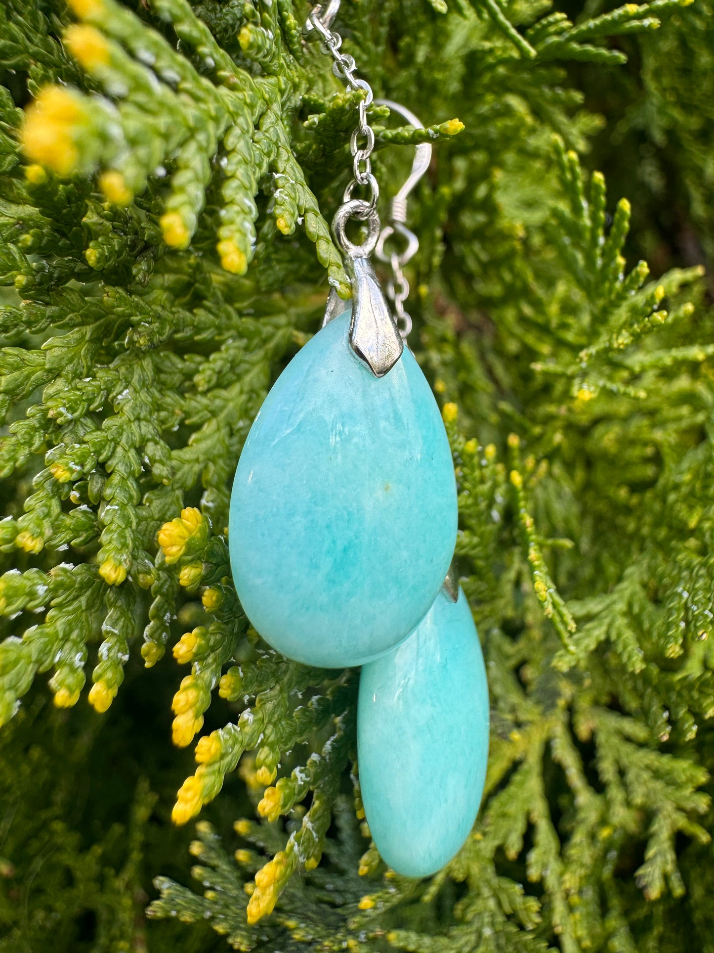 Peruvian Amazonite Teardrop Earrings
