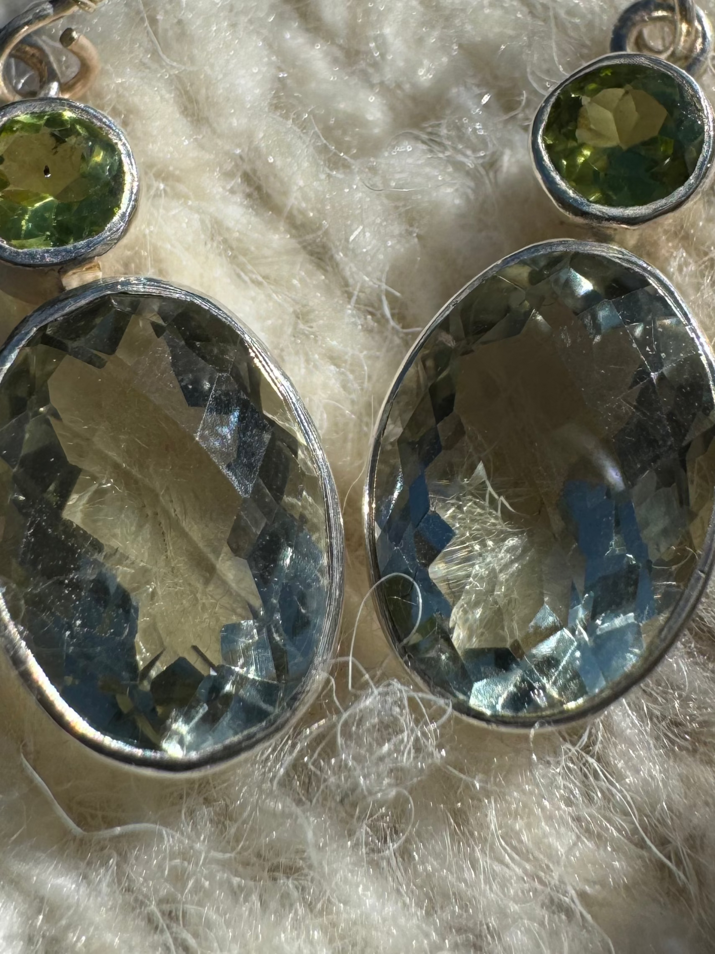 Green Amethyst & Peridot Cascade Earrings