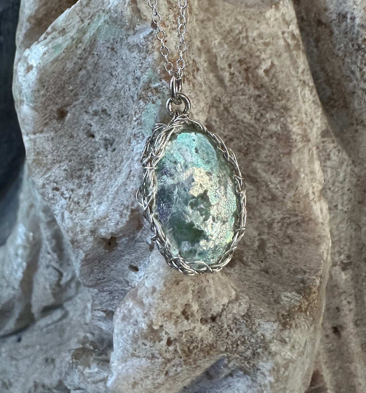 Boho Aqua Nest Necklace