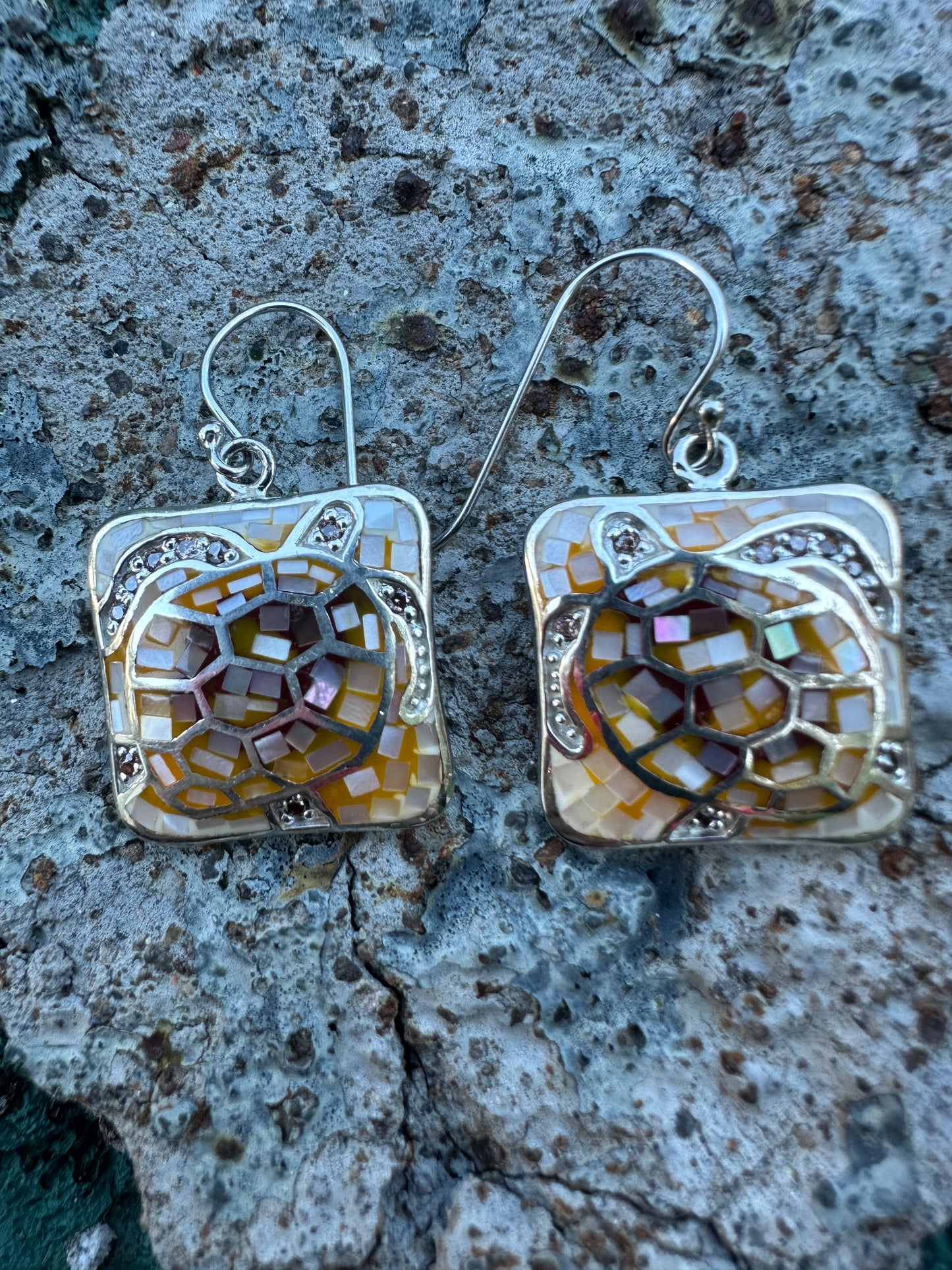 Golden Tides Turtle Earrings