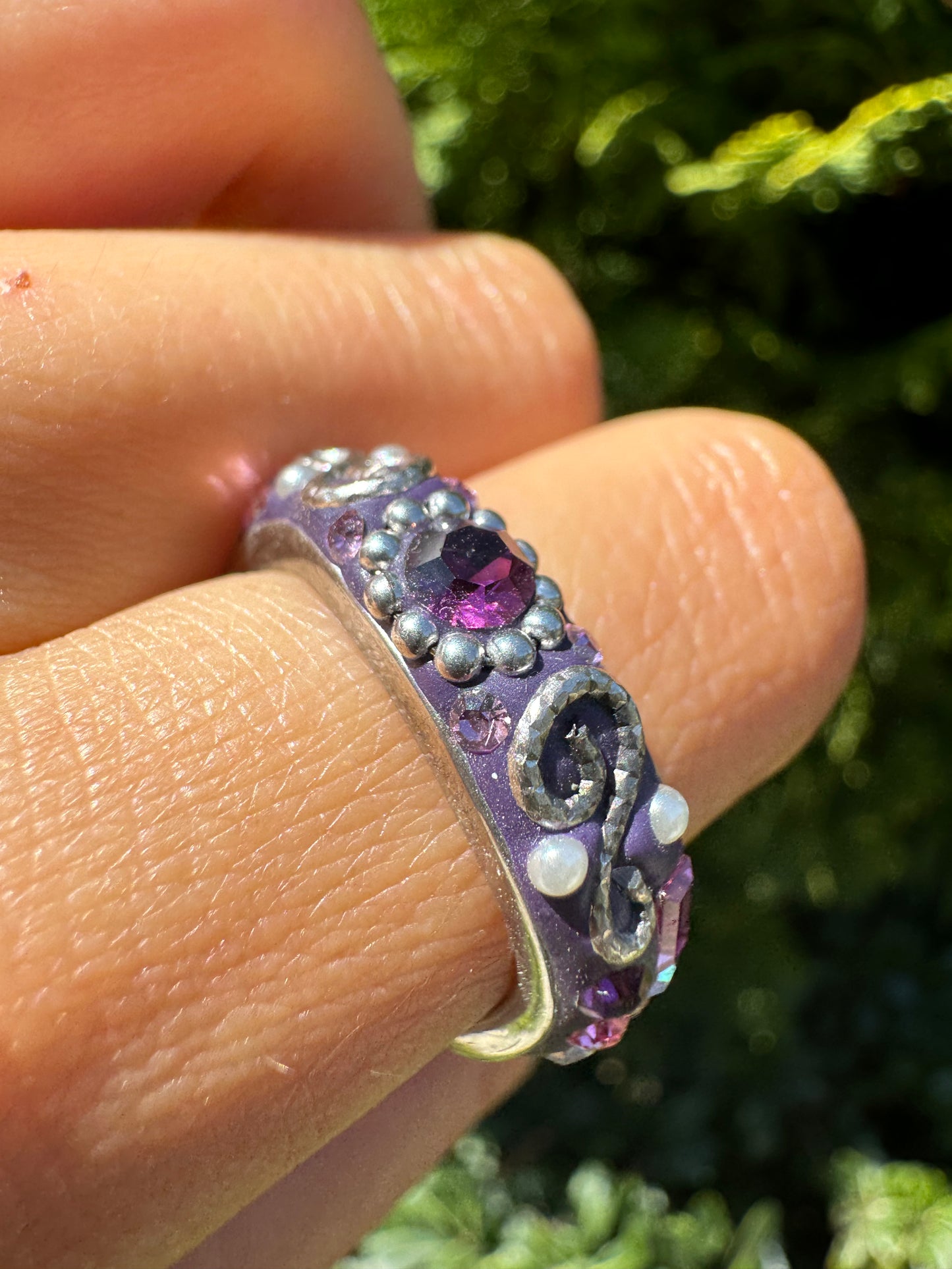 Violet Crystal Spark Ring