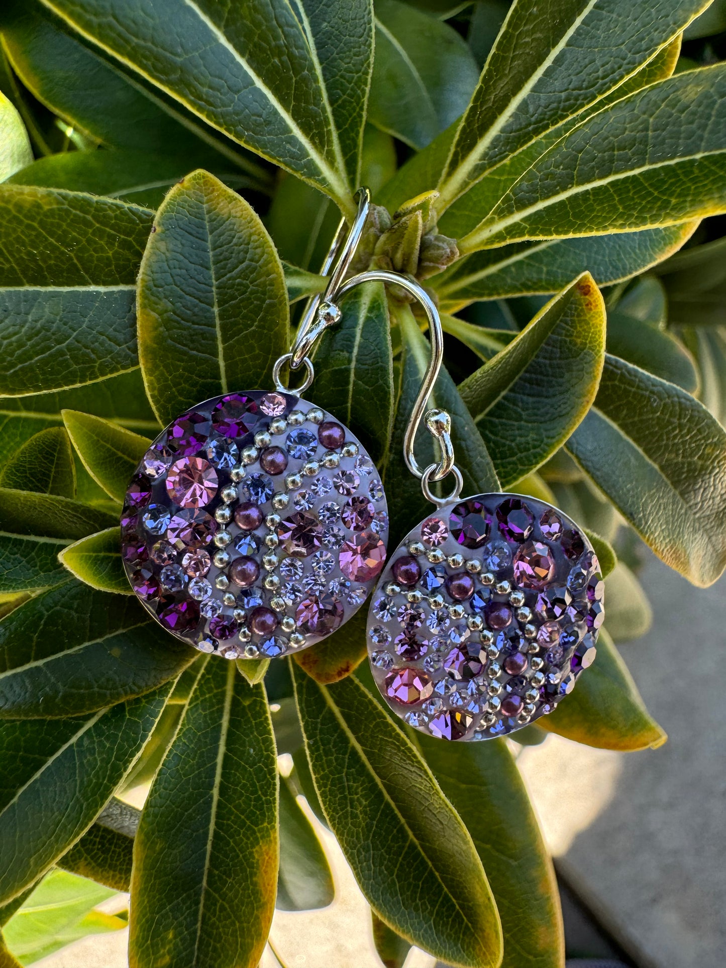 Purple Austrian Swarovski crystals Earrings