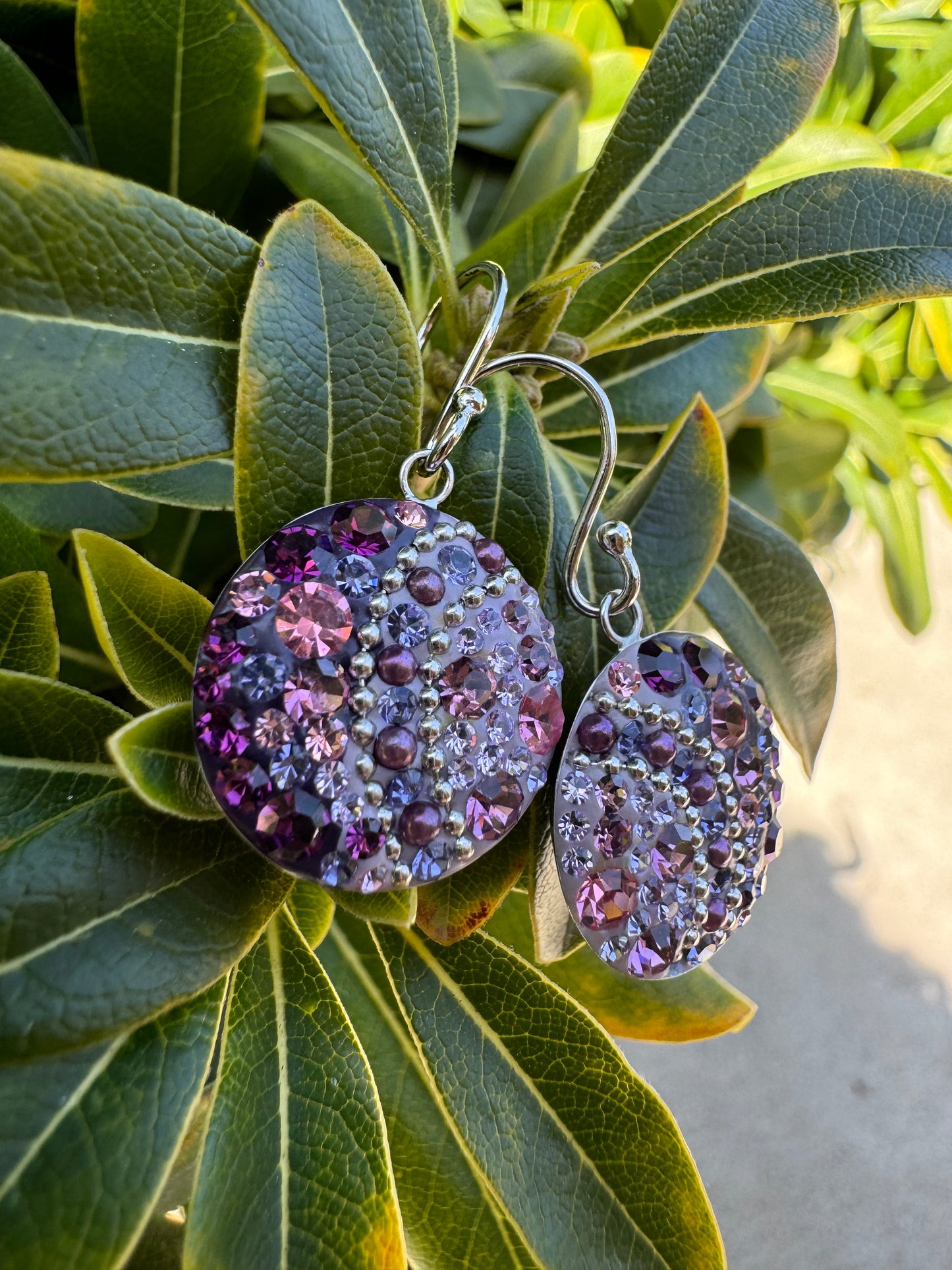 Purple Austrian Swarovski crystals Earrings