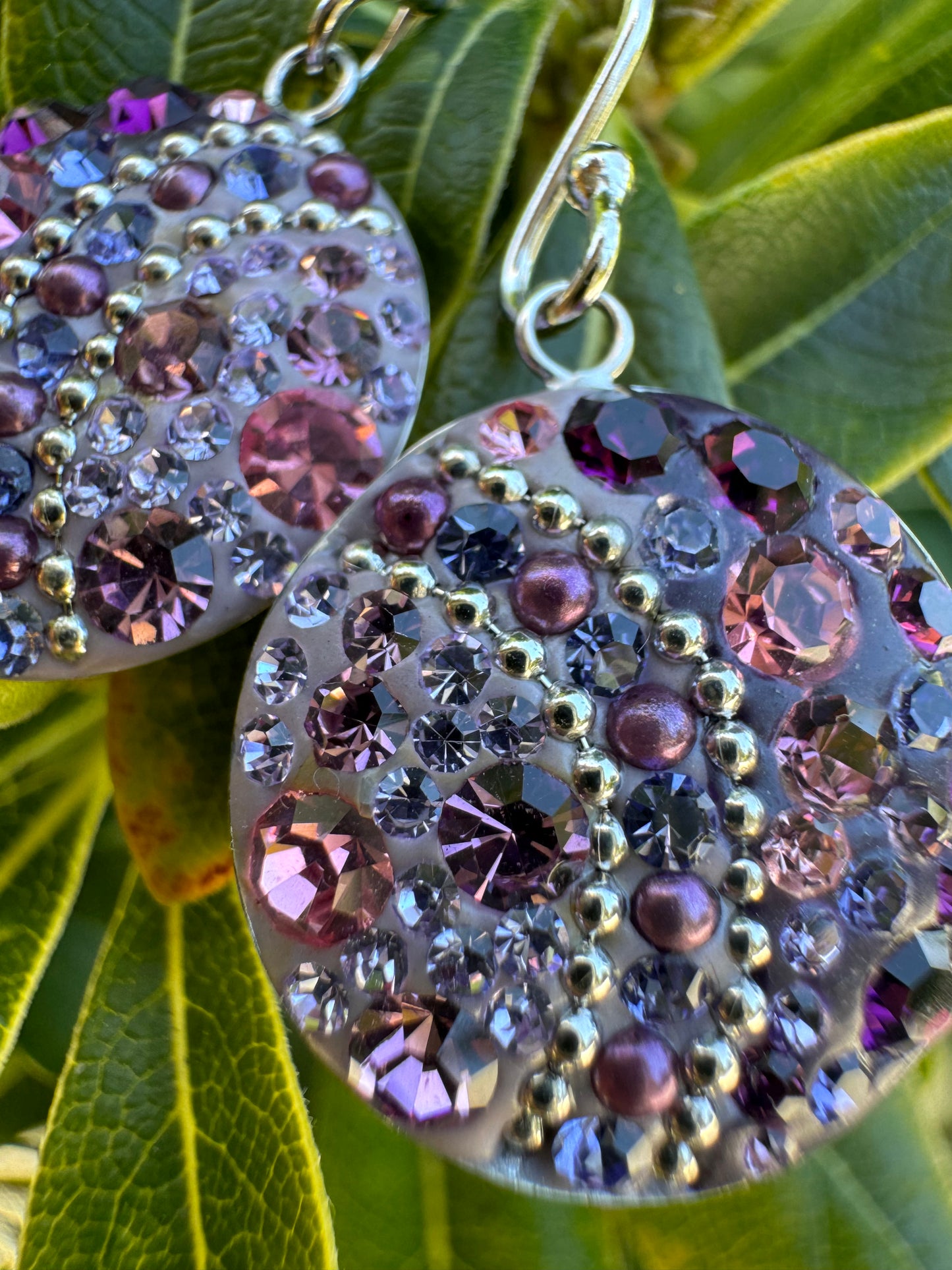 Purple Austrian Swarovski crystals Earrings