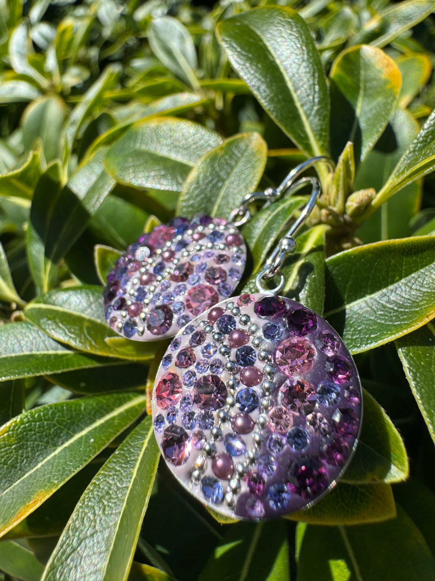 Purple Austrian Swarovski crystals Earrings