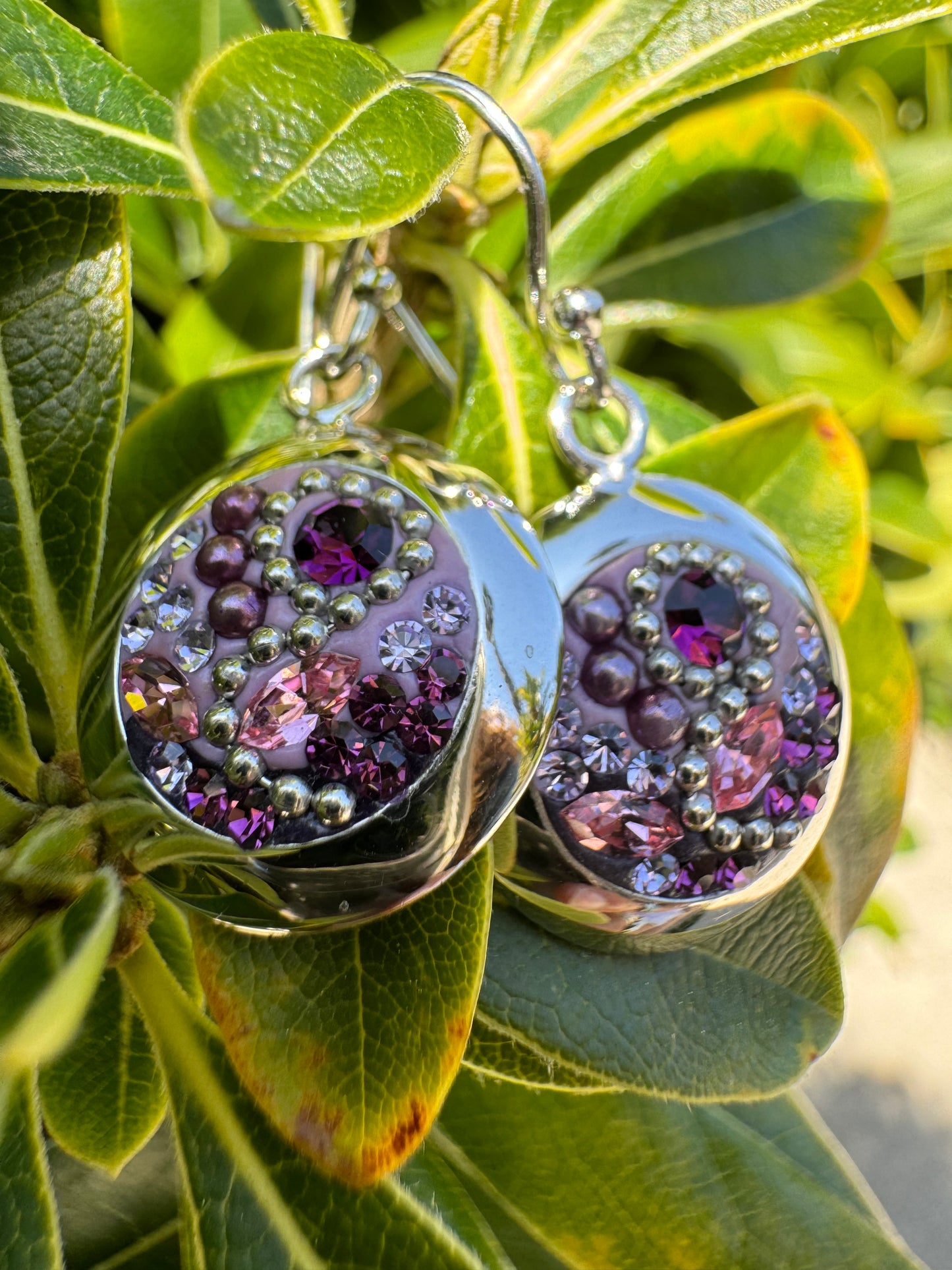 Round Austrian Swarovski Earrings