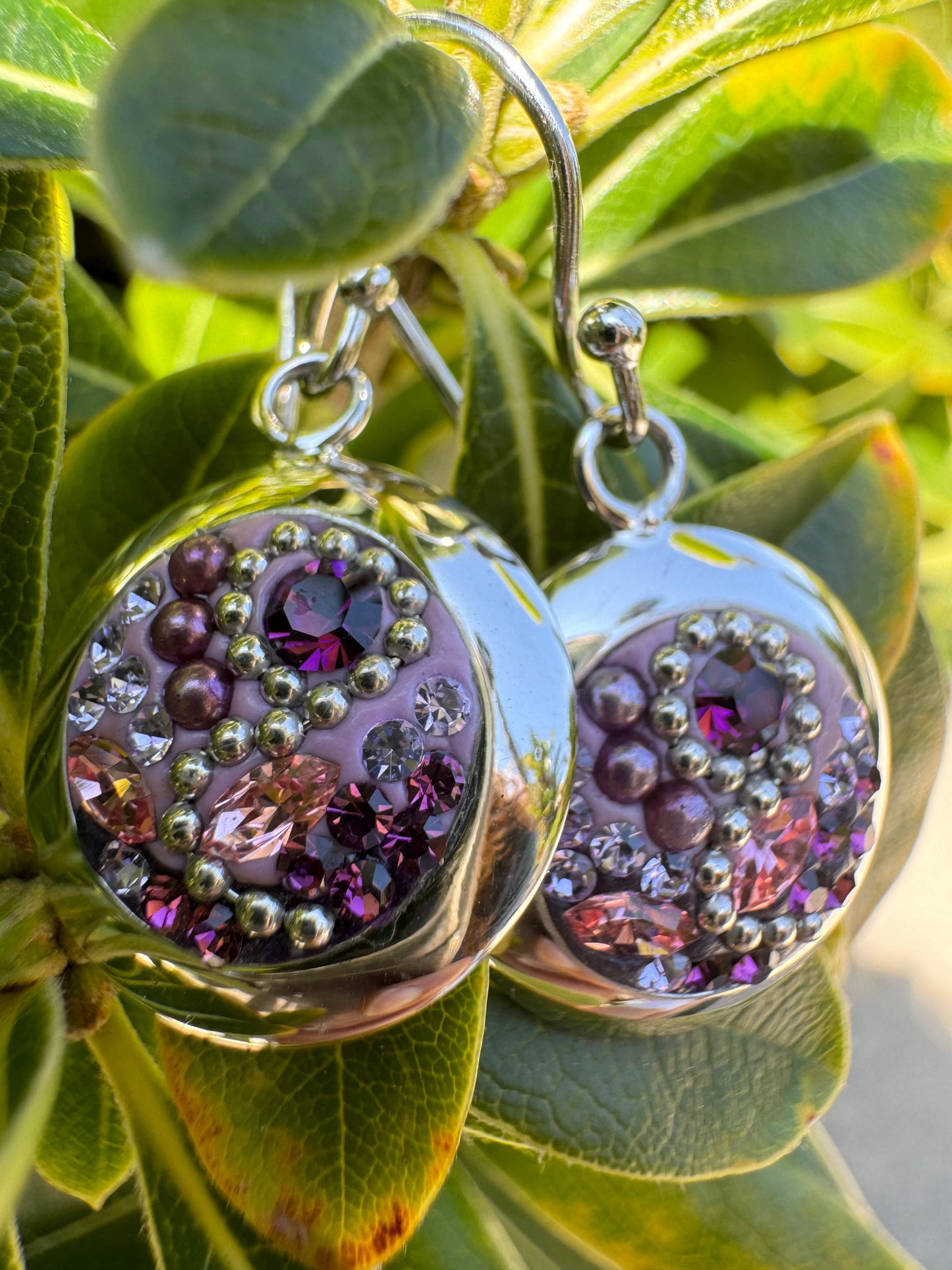Round Austrian Swarovski Earrings