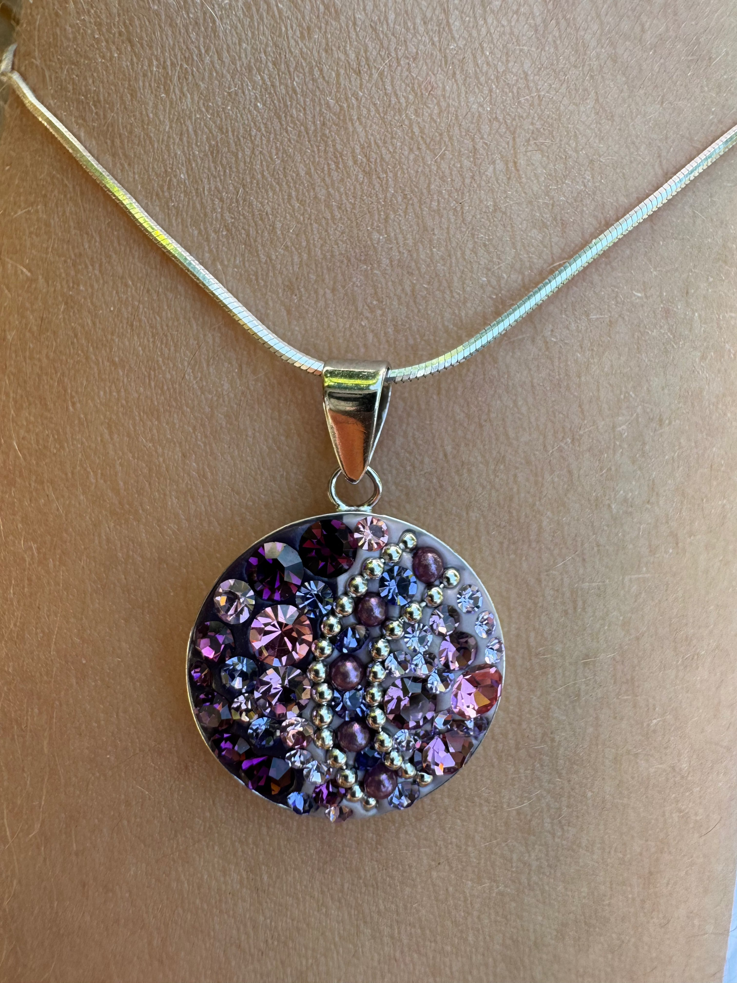Purple Austrian Swarovski crystals Necklace