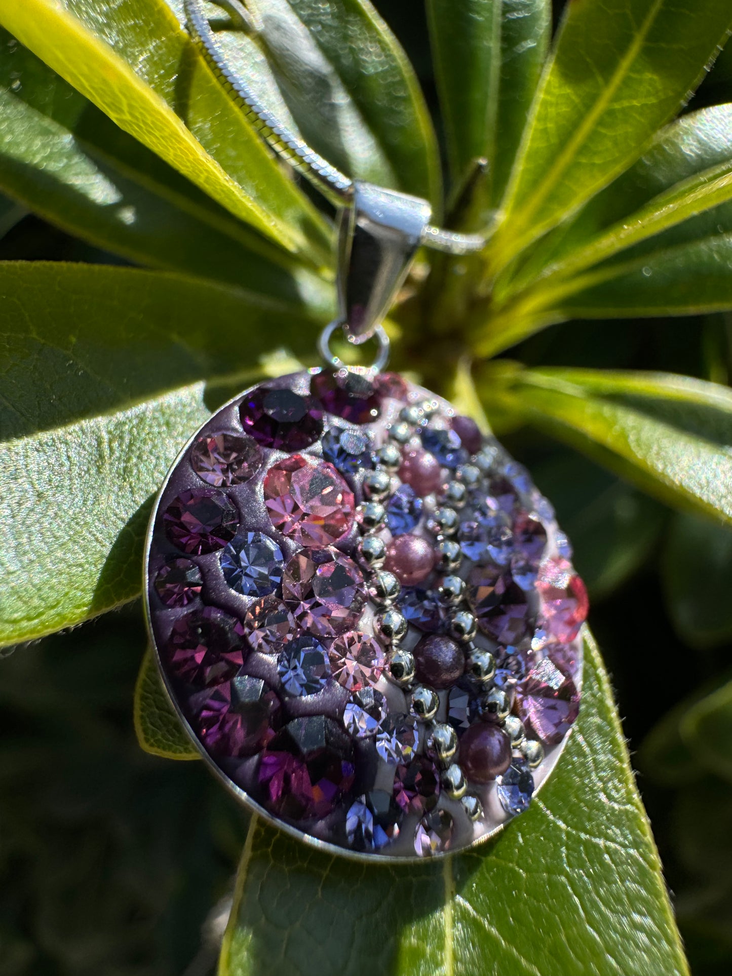 Purple Austrian Swarovski crystals Necklace
