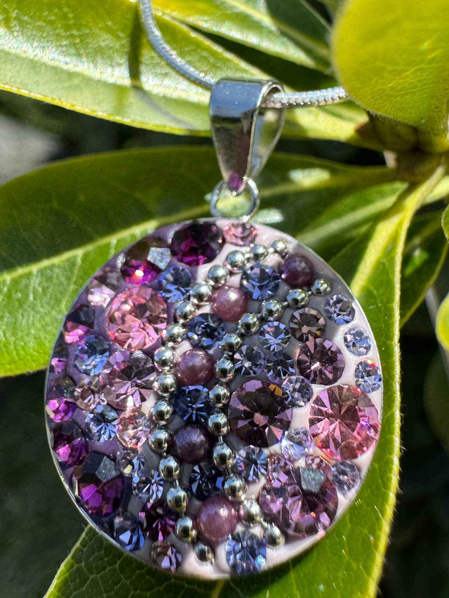 Purple Austrian Swarovski crystals Necklace