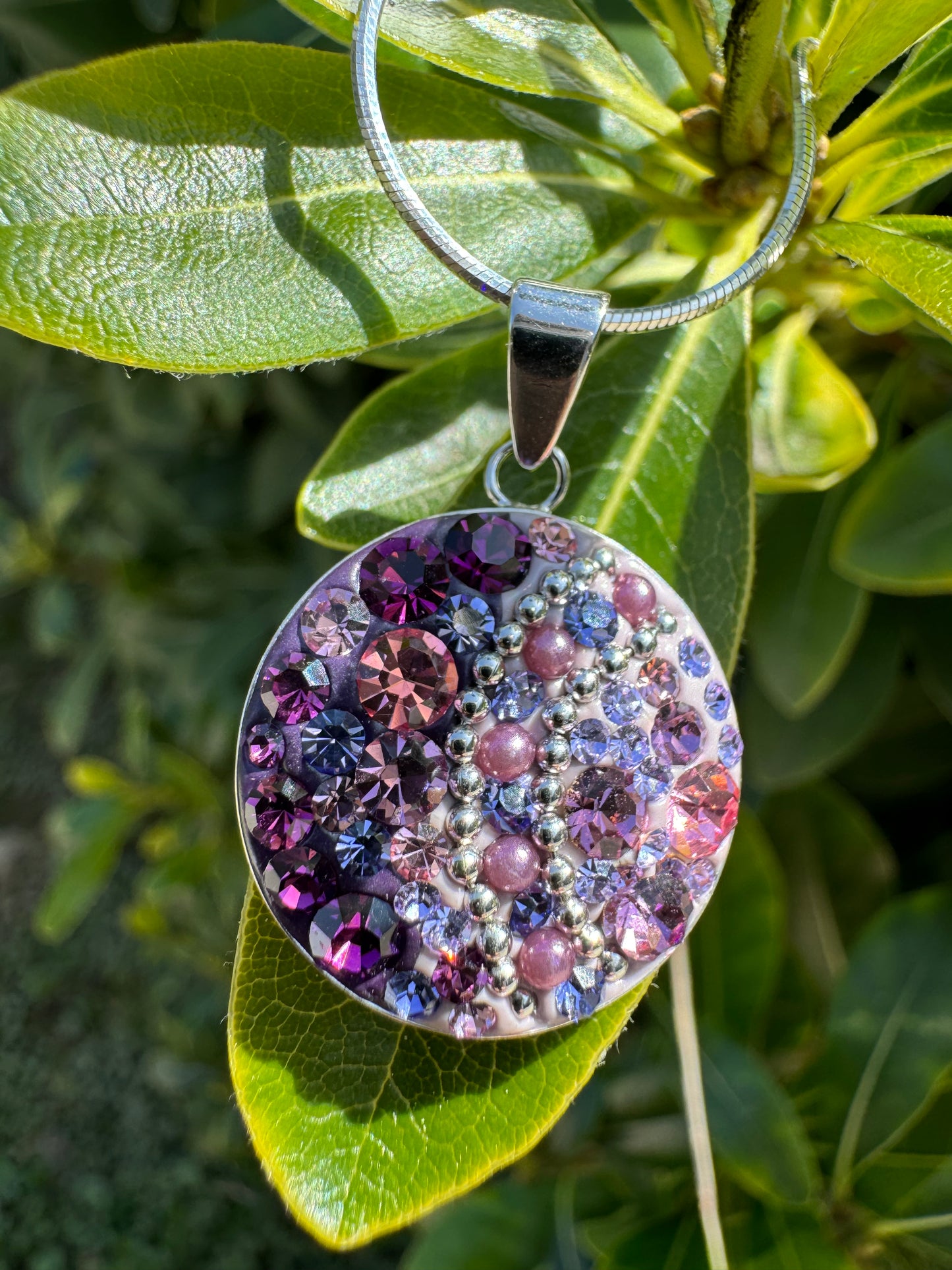 Purple Austrian Swarovski crystals Necklace