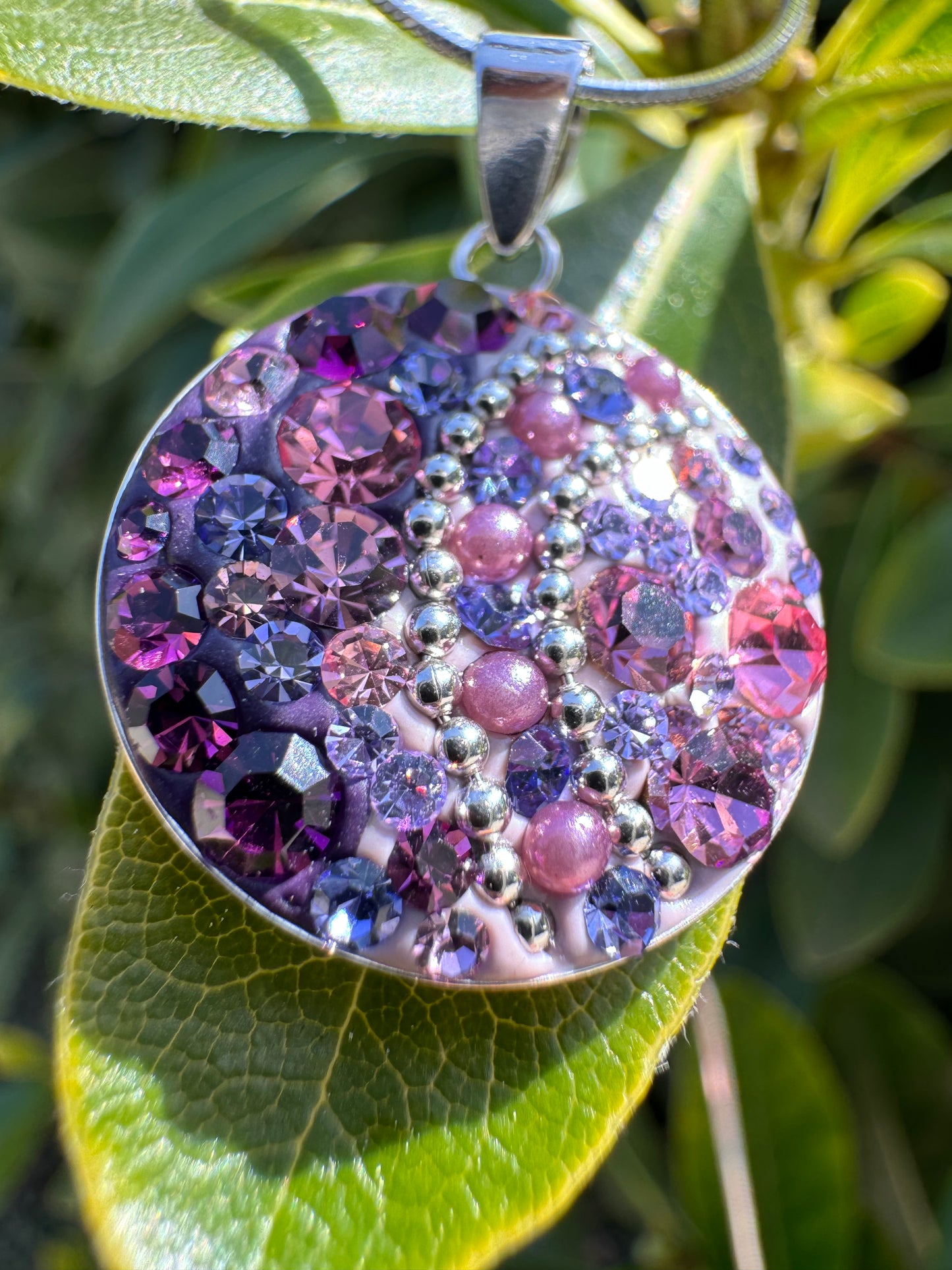 Purple Austrian Swarovski crystals Necklace