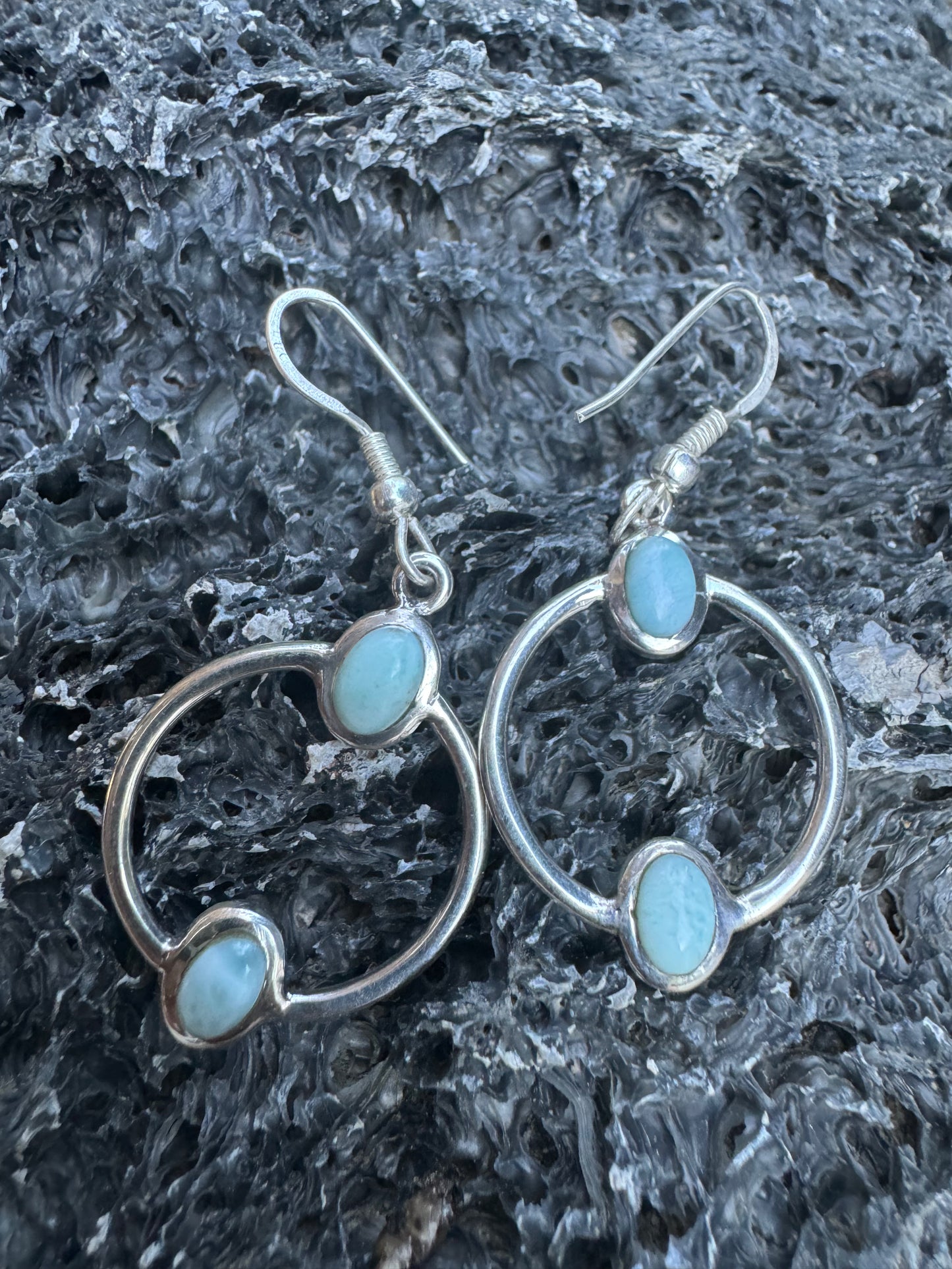 Larimar Circles Earrings