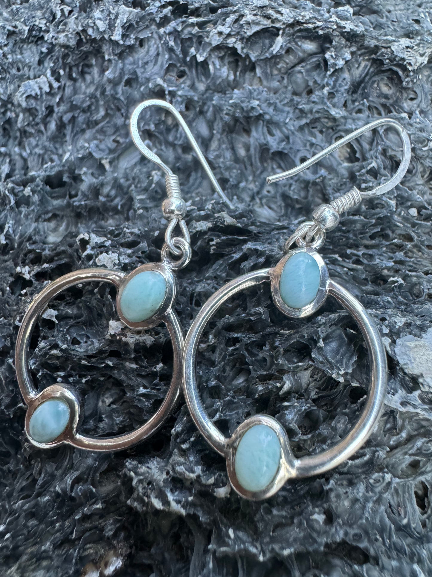 Larimar Circles Earrings