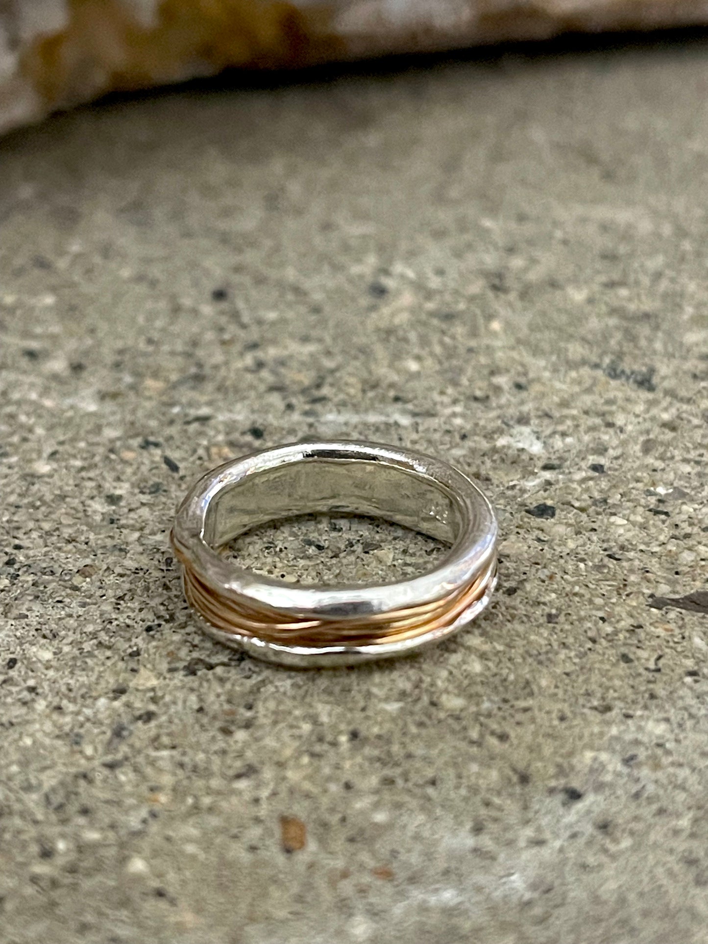 14k Yellow Gold Filled & Sterling Silver Ring