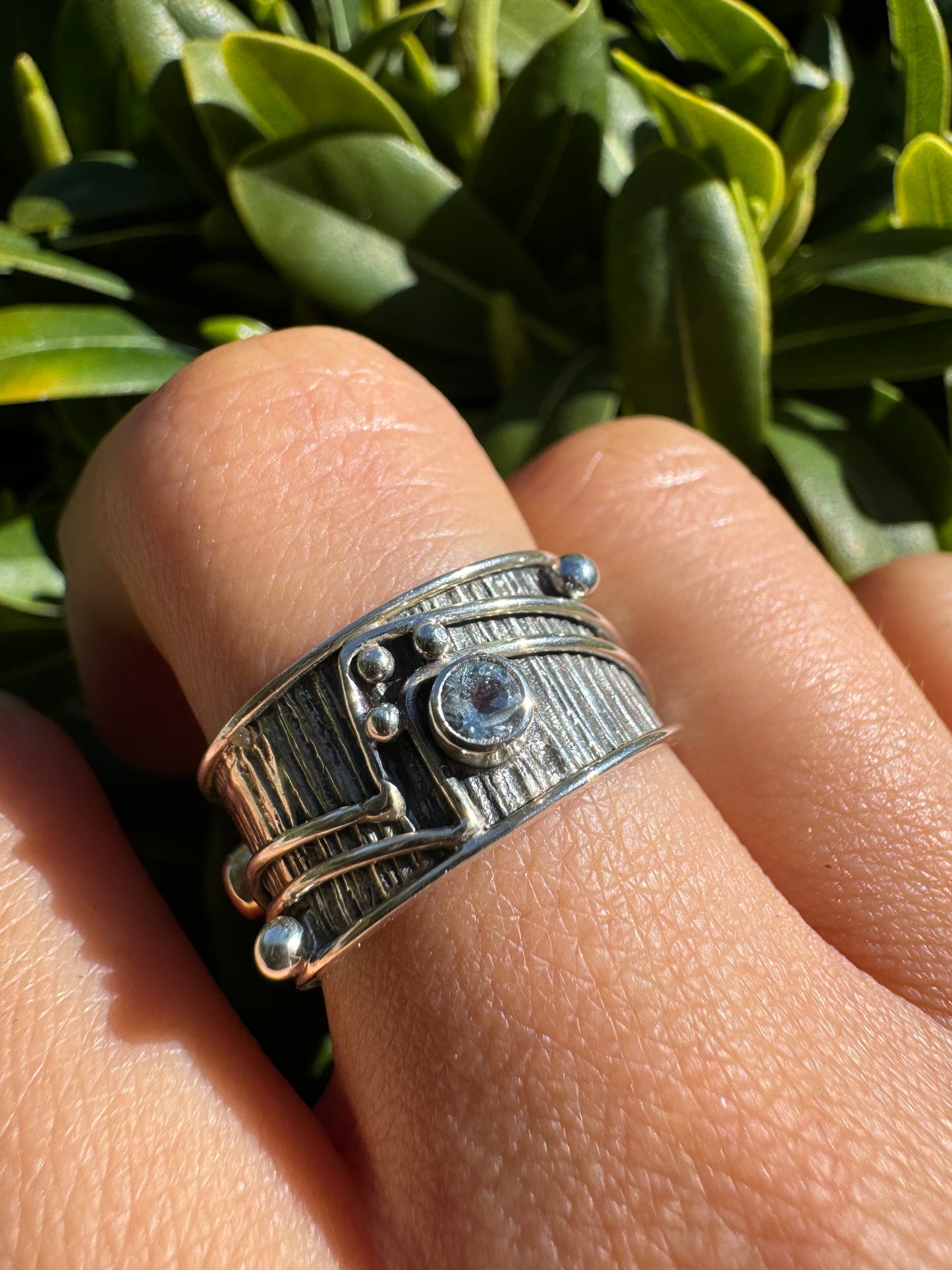 Triple Blue Topaz Ring