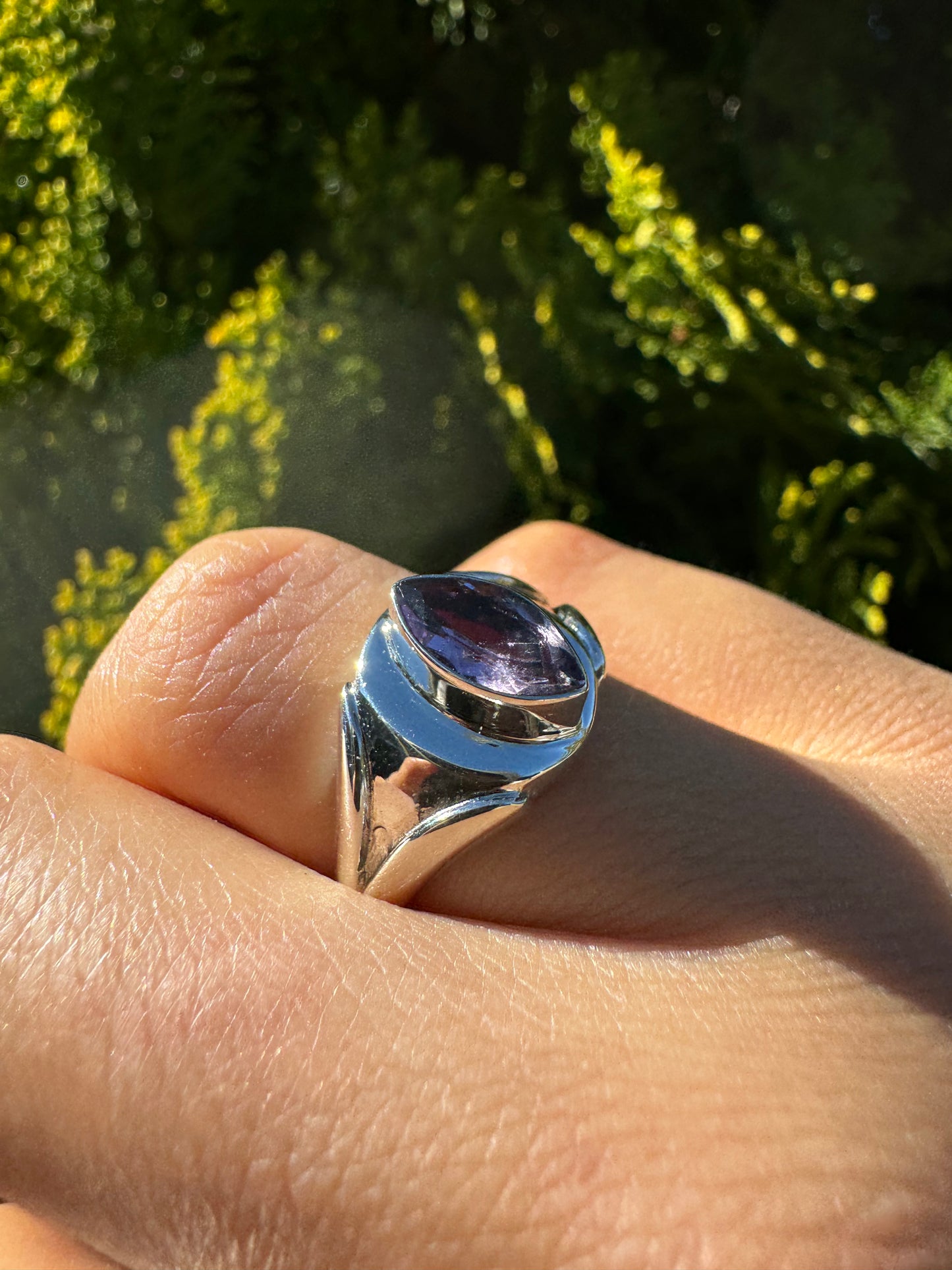 Amethyst Teardrop Ring