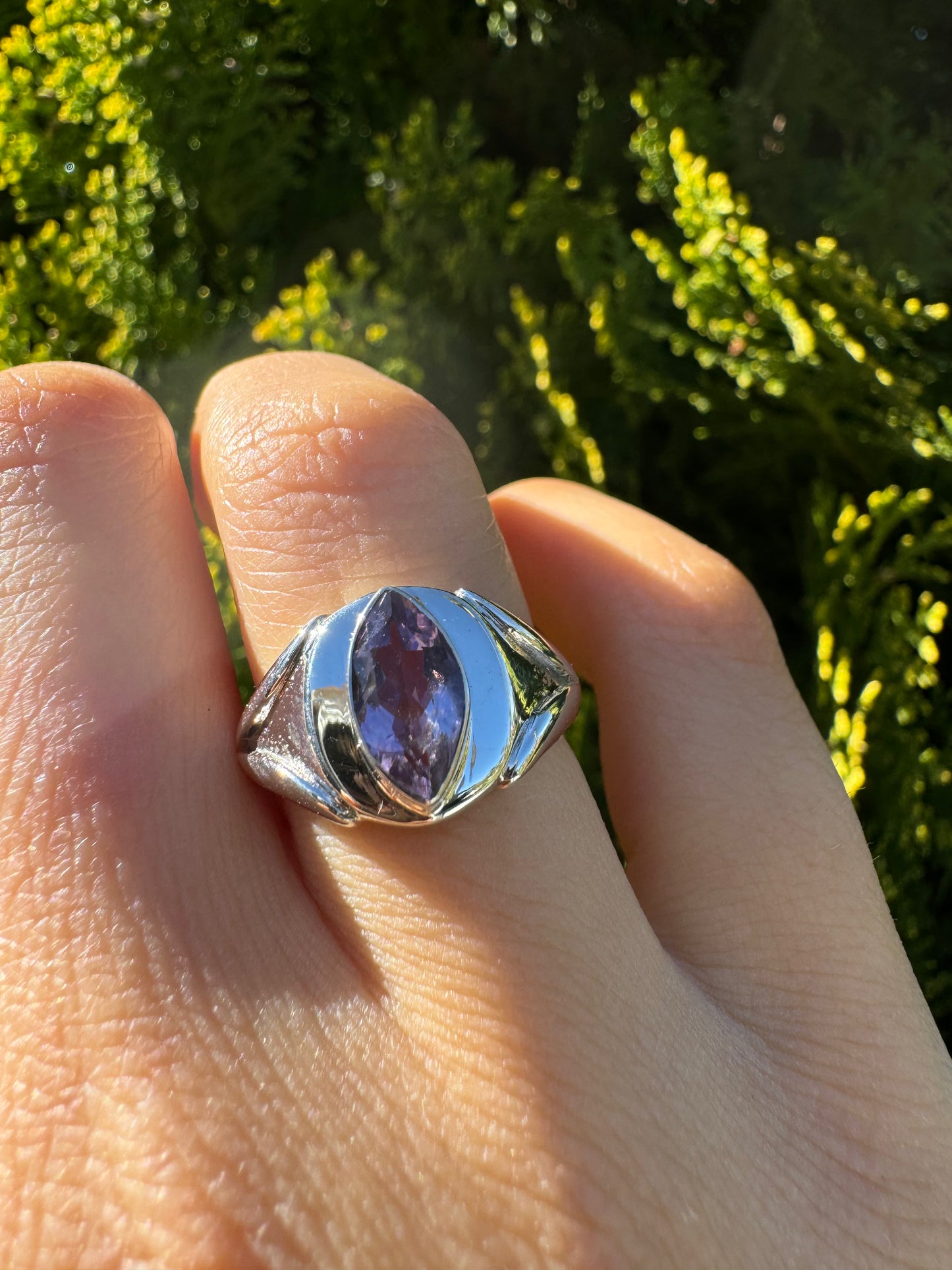 Amethyst Teardrop Ring