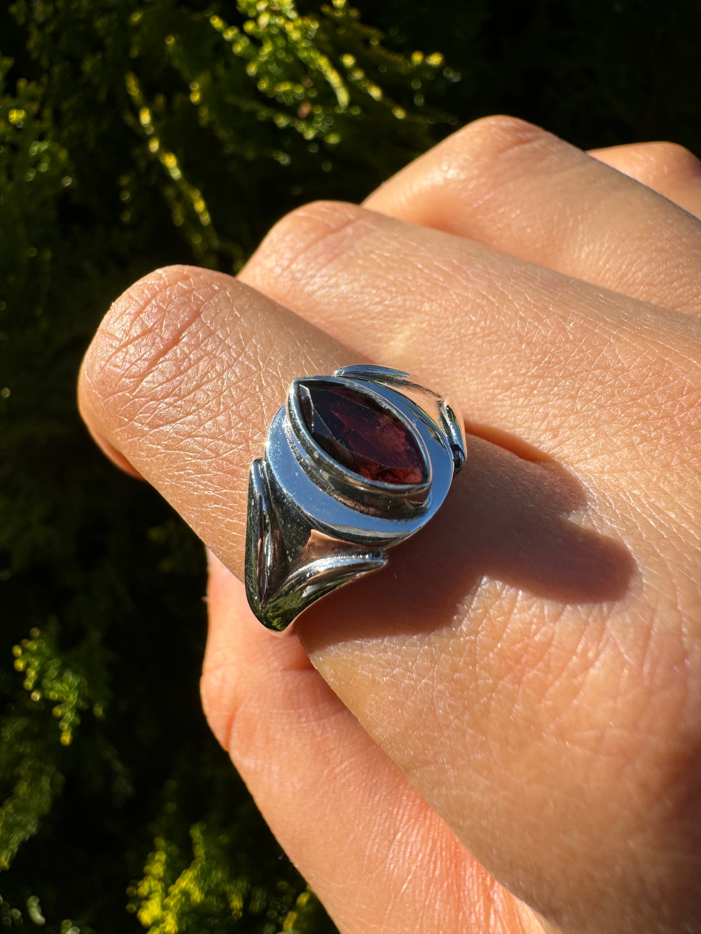 Drop Tear Garnet Ring