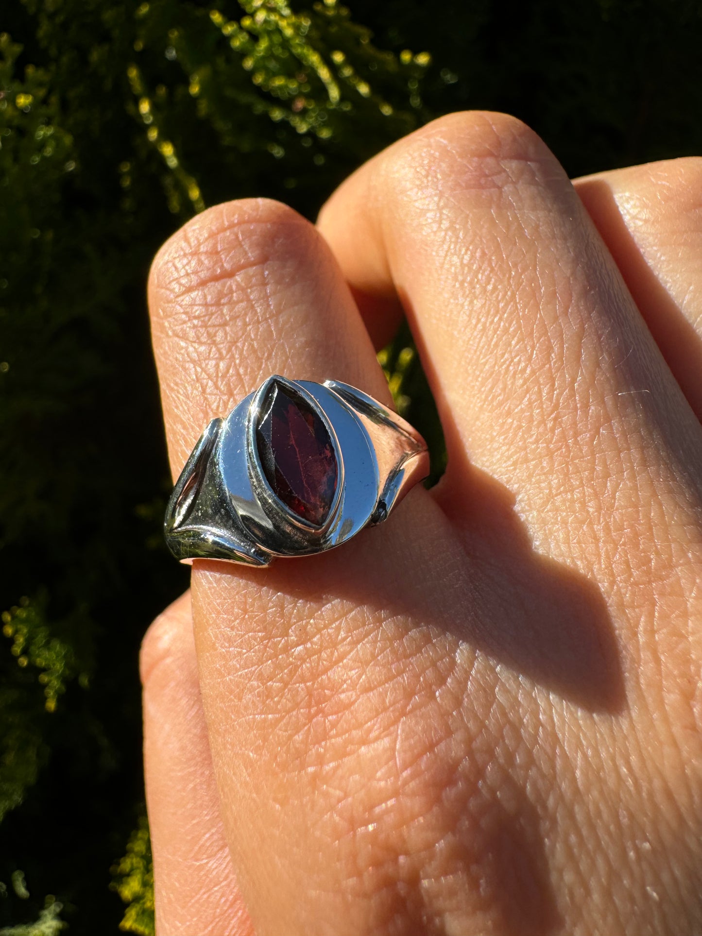 Drop Tear Garnet Ring