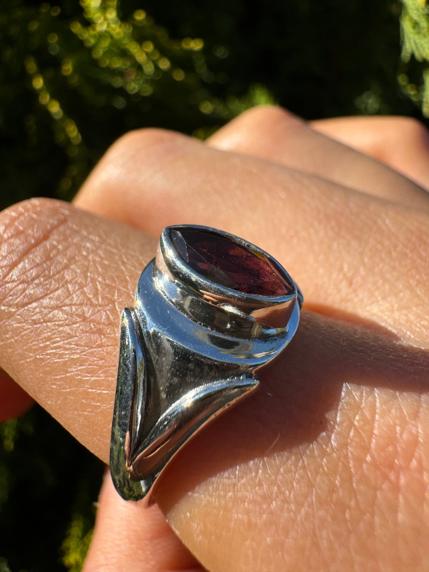 Drop Tear Garnet Ring