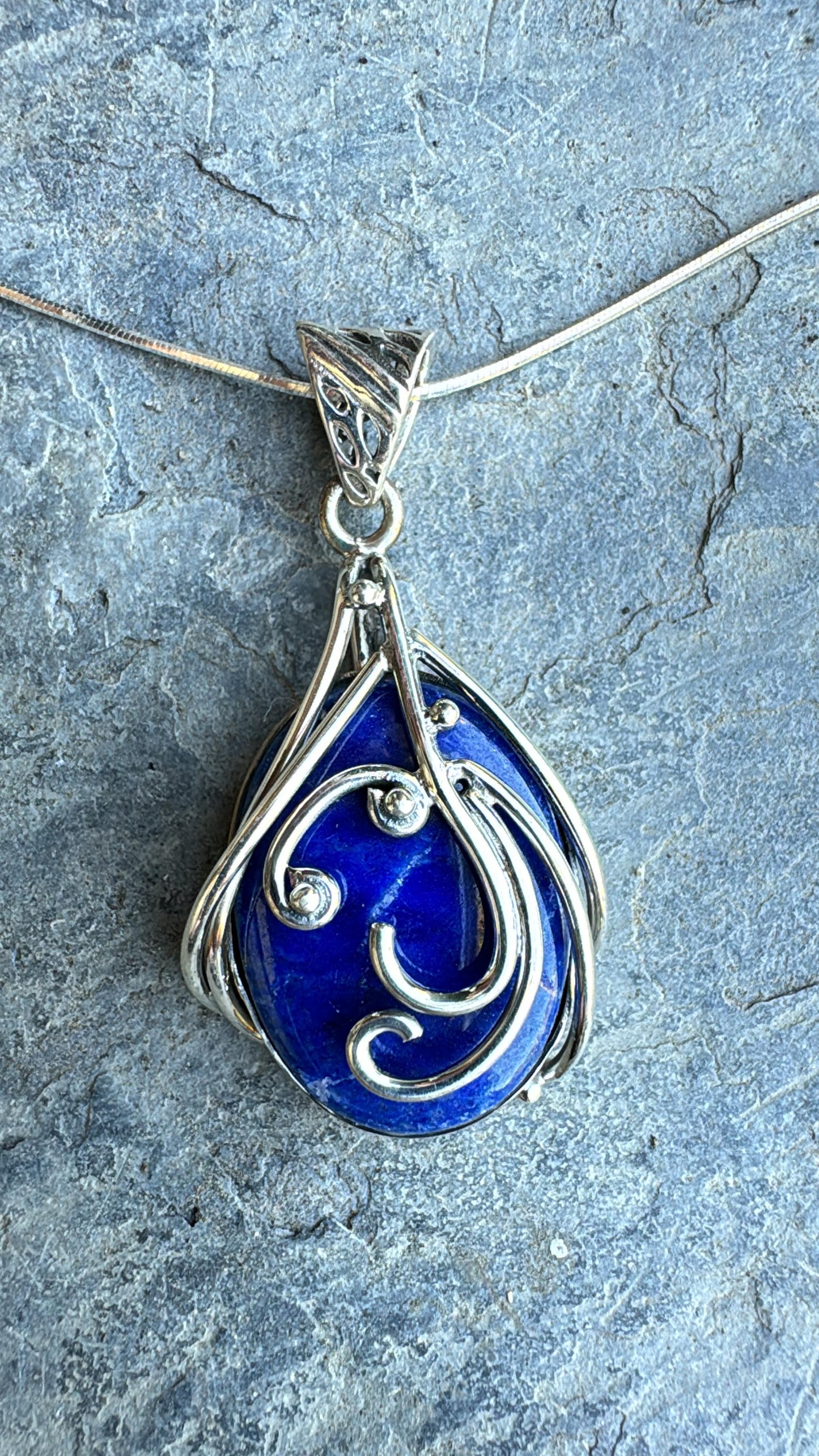 Lapis Teardrop Necklace