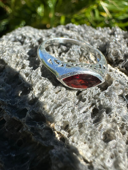 The Ovaline Garnet Ring