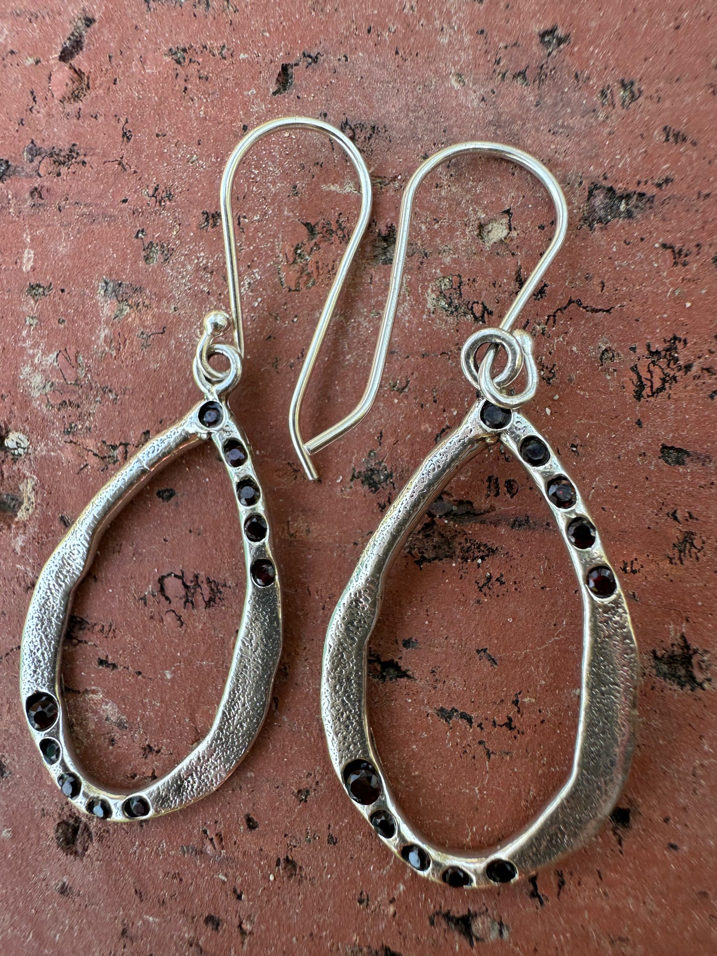 Garnet Teardrop Earrings
