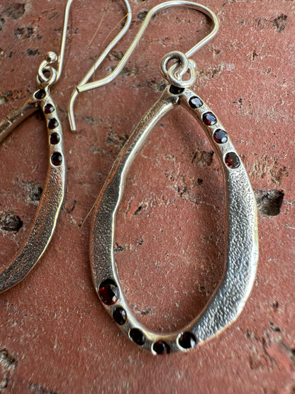Garnet Teardrop Earrings