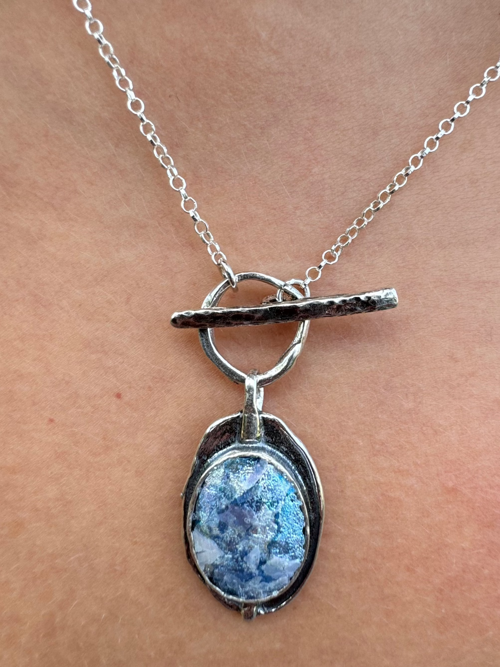 Tagel Oval Ancient Roman Glass Tagel Necklace – Mediterranean Artists