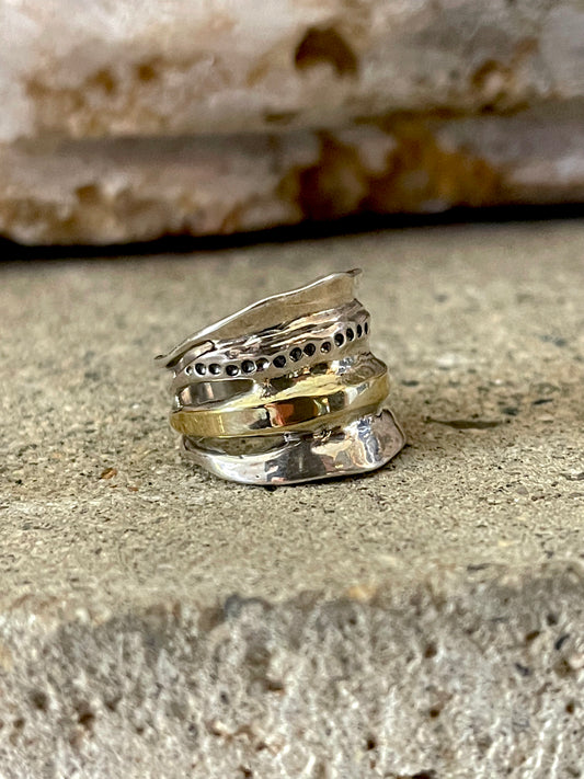 Solid Gold & Sterling Silver Ring
