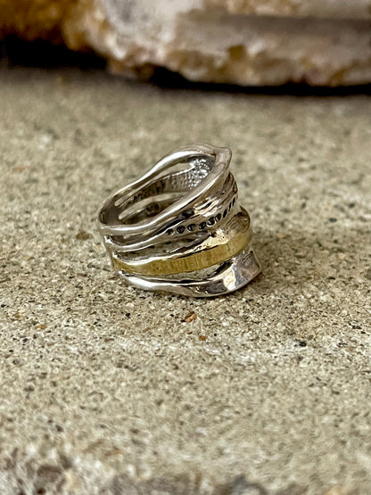 Solid Gold & Sterling Silver Ring