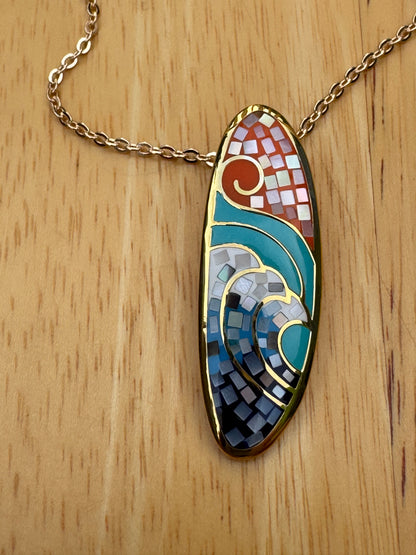 "THE WAVES MOVEMENT" Mosaic Necklace
