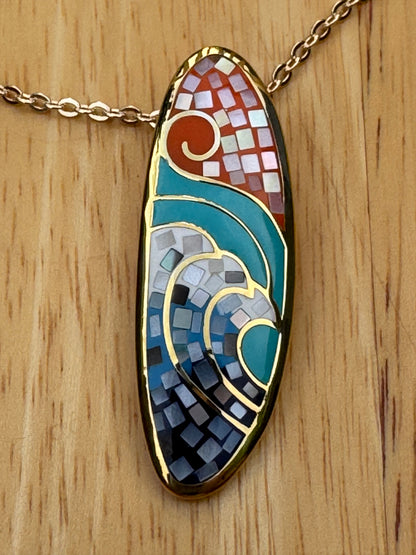 "THE WAVES MOVEMENT" Mosaic Necklace