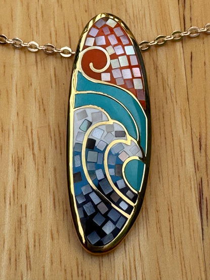 "THE WAVES MOVEMENT" Mosaic Necklace