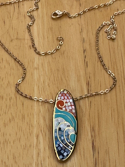"THE WAVES MOVEMENT" Mosaic Necklace