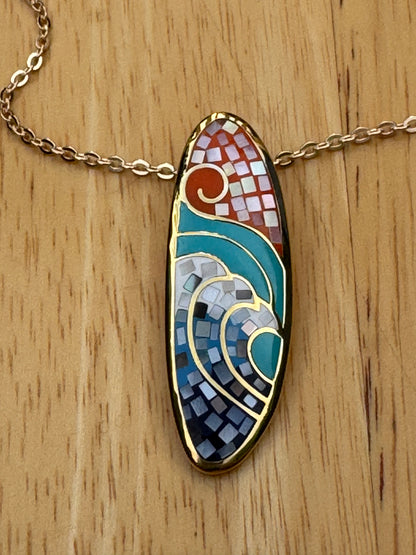 "THE WAVES MOVEMENT" Mosaic Necklace