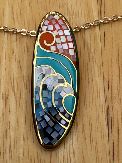 "THE WAVES MOVEMENT" Mosaic Necklace
